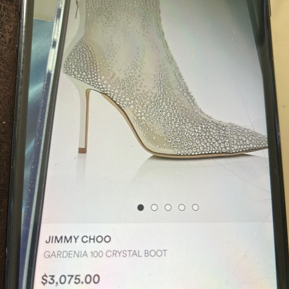 Jimmy Choo Gardenia Crystal Boot in Silver